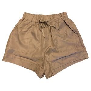 Zenana Light Mocha Drawstring Shorts Size Medium NEW